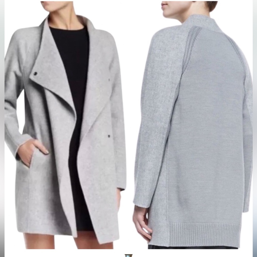 Vince wool coat with sweater backing sz M in light gray